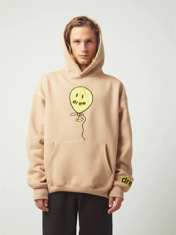Drew Balon Oversıze Sweatshirt Hoodie Krem