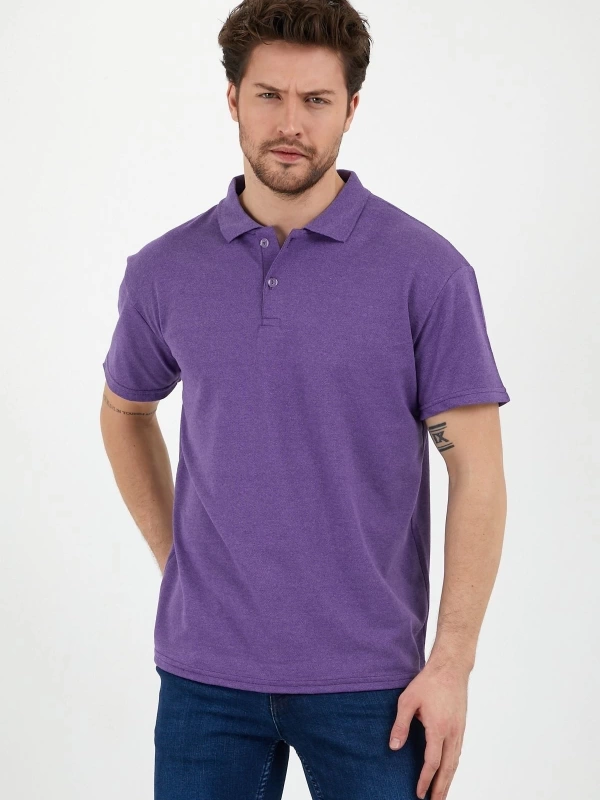 Eflatun Dar/slim Fitt Polo Yaka Tshirt