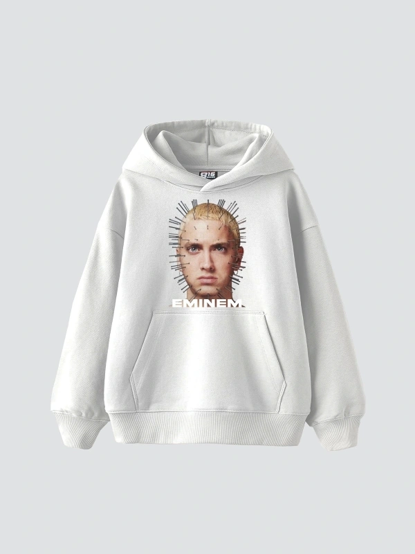 Eminem Baskılı Oversize Unisex Premium Beyaz