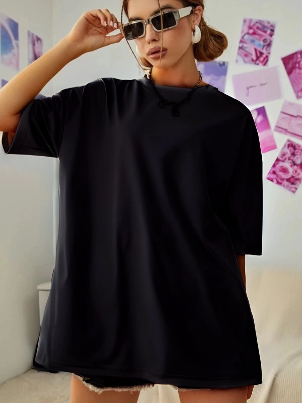 Erkek Bisiklet Yaka Oversize Kısa Kollu