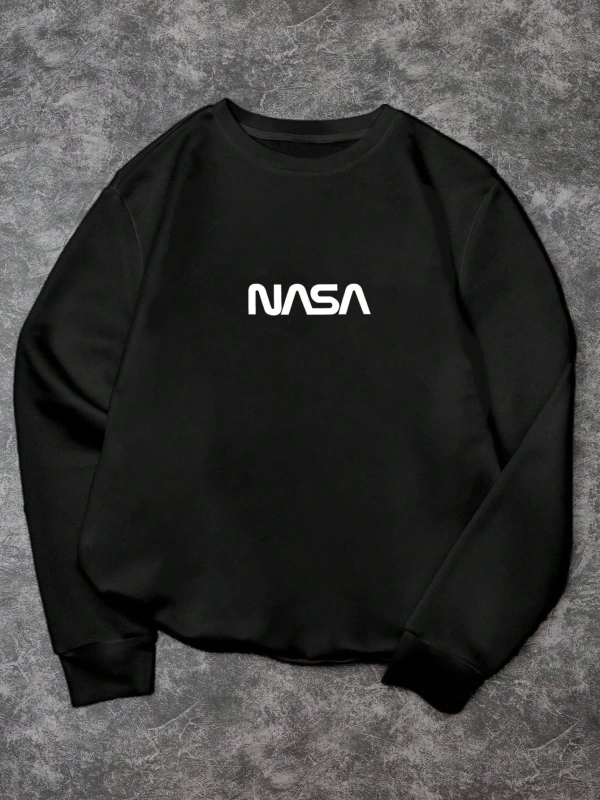 Erkek Düz Renk Düşük Omuz Bol Kesim Kapşonlu Sweatshirt Bağcıklı