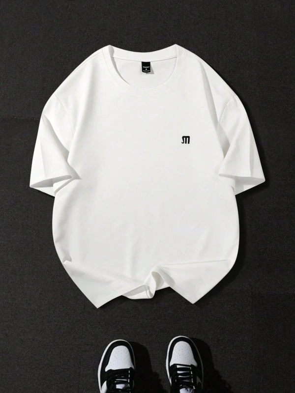Erkek Günlük Kısa Kollu Tişört, Günlük Giyim İçin Minimalist Stil, Erkek G