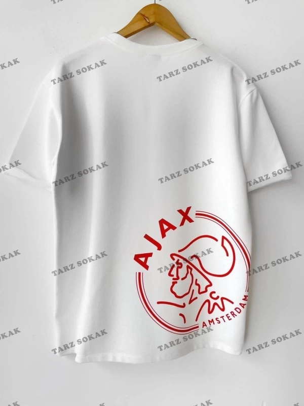 Erkek Oversize Baskılı Pamuklu Bisiklet Yaka Kısa Kollu T-shirt Efsane