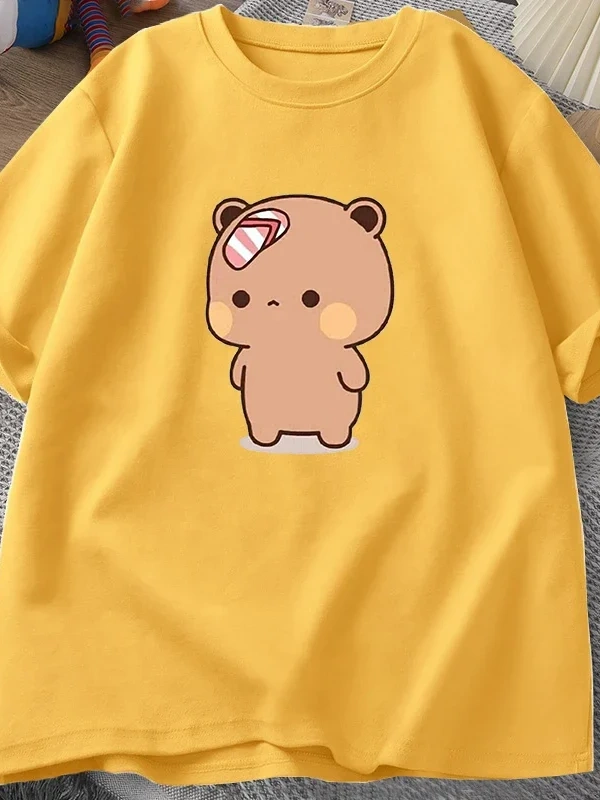 Erkek T-shirt Sevimli Karikatür Bubu Dududa Parmak arası Terlik Atıyor Tshirt Komik Pamuk Kı 3085