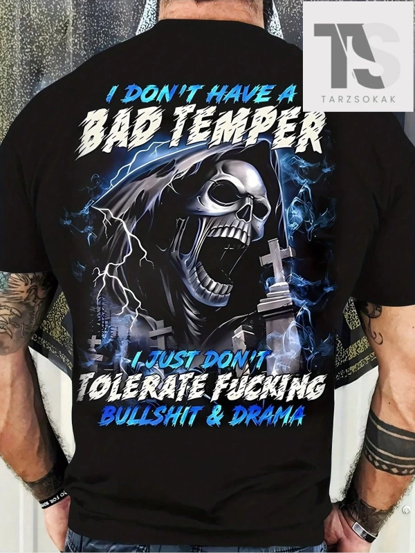 Erkek Tavuk Ve Lolipop Yazılı Baskılı T-Shirt