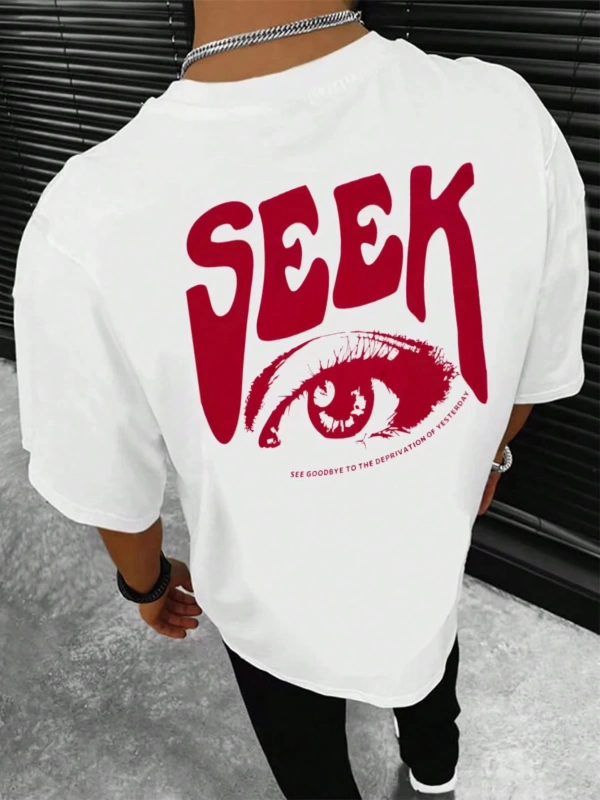Erkek Tişörtleri Fit Crew Yaka Kısa Kollu Grafik Tişört Göz Goth Sokak Yaz Po