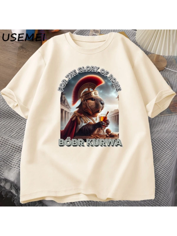Erkekler T-Shirt adam Bober Bóbr Beaver Boberek T-Shirt pamuk karikatür grafik T Shirt Unisex