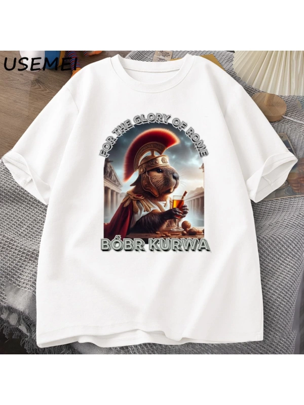 Erkekler T-Shirt adam Bober Bóbr Beaver Boberek T-Shirt pamuk karikatür grafik T Shirt Unisex