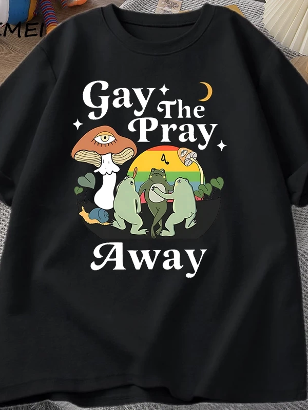 Eşcinsel Dua Uzakta TKadın Erkek Gurur Ay Kurbağa LGBTQ T-Shirt Aşk Aşk Baskılı T-shi 2888