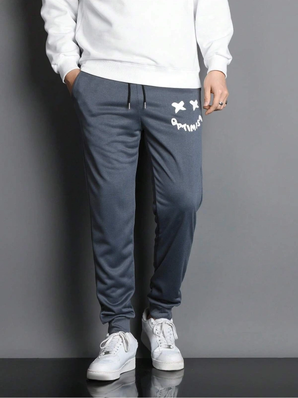 Expression Print Drawstring Waist Eşofman Altı