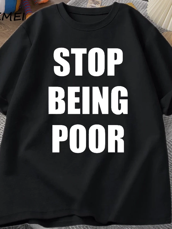 Fakir olmak durdurmak TShirt kadınlar rahat pamuk baskılı tişört Y2K ünlü ilham grafik T-shir 3000