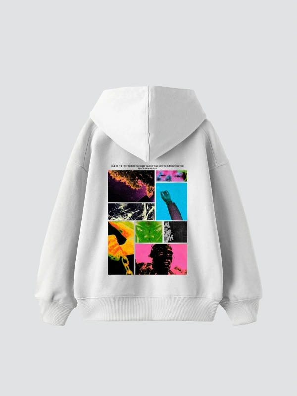 Fırst Space Baskılı Oversize Unisex Beyaz