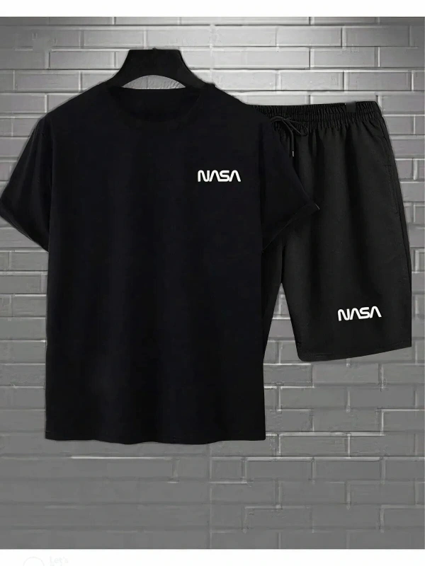FoxSkin Sportswear&Company Siyah Unisex Alt Üst Nasa Baskılı Takım Şort FoxSkin NasaTakımm