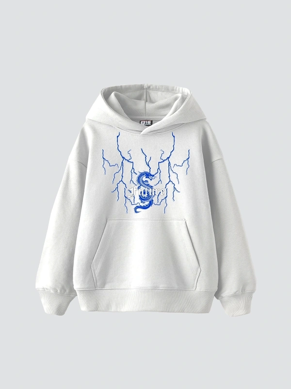 Future Yıldırım Baskılı Oversize Unisex Beyaz