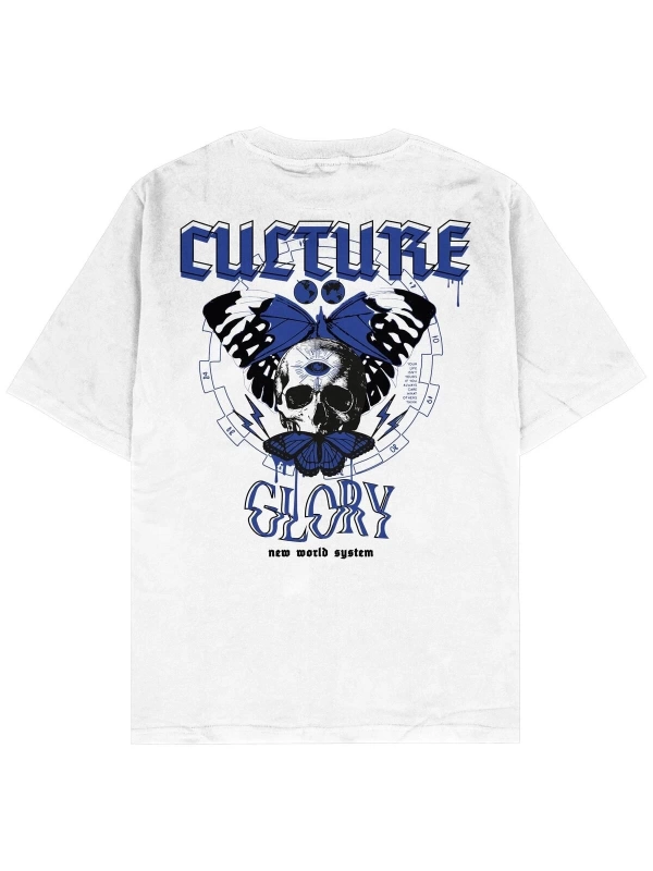 Glory Beyaz Oversize Unisex T-shirt