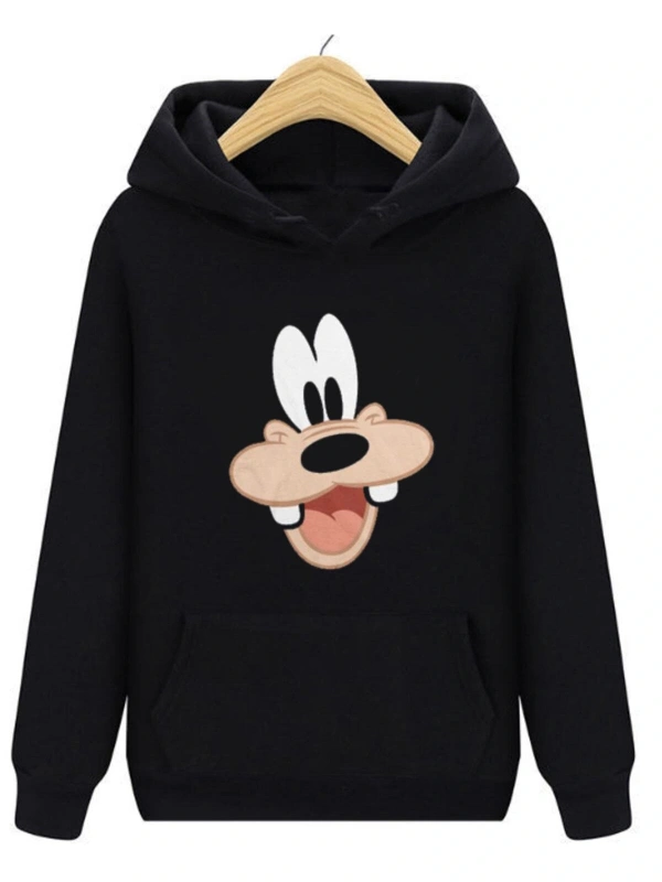 Goofy Face Siyah Unisex Kapşonlu Sweatshirt 00439