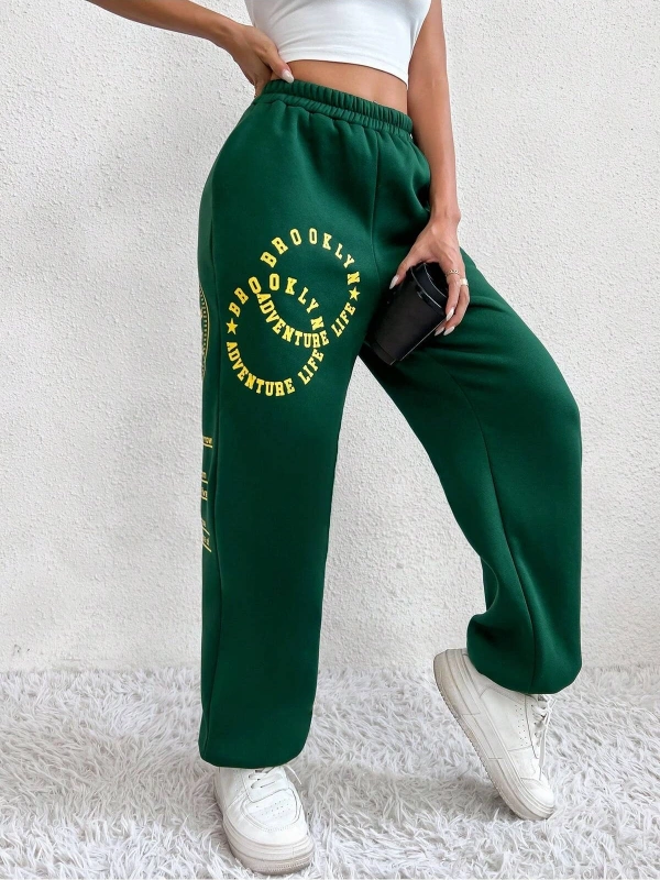 Graphic Elastic Waist 4 Mevsim Eşofman