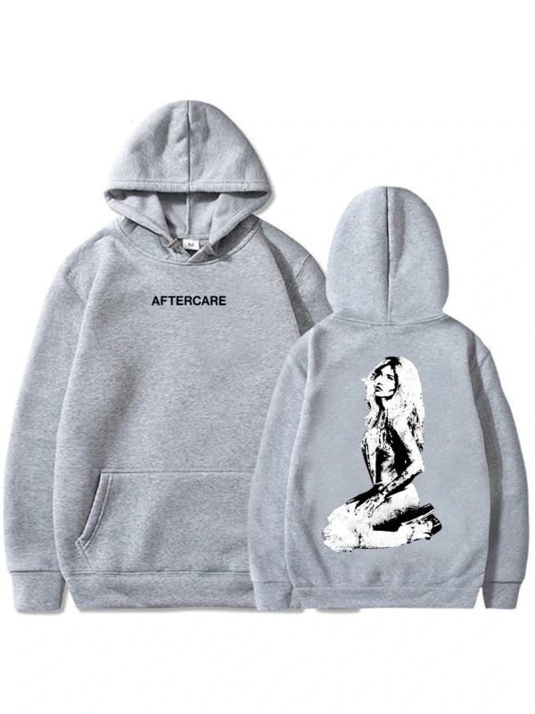 Gri AFTERCARE Rhinestone fotoğraflı üst Nessa Barrett kıcı