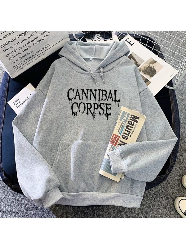 Gri CANNIBAL CORPSE mektubuHoodies rahatu