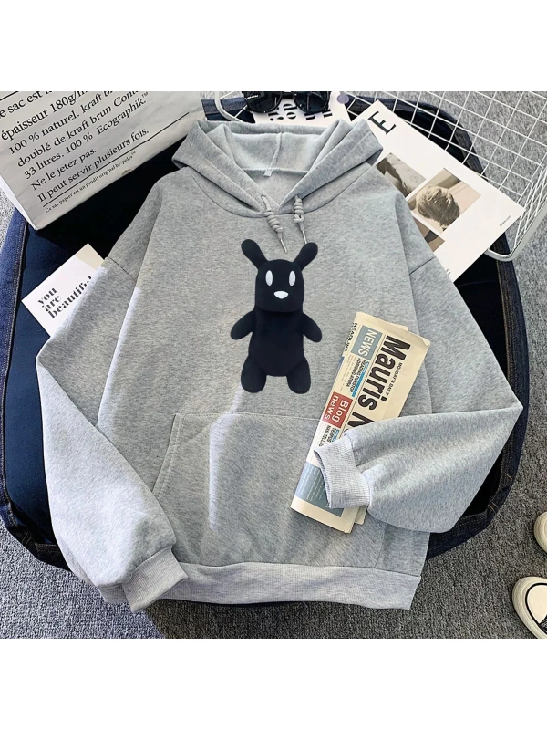 Gri kıyafetleri yağmur dünya oyunu karikatür grafik Hoodies Moletom Feminino Hip