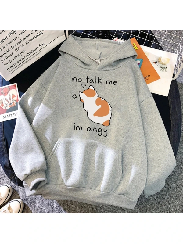 Gri KONUŞMAYIN, ÖFKELİYİM sevimli kızgın kedi