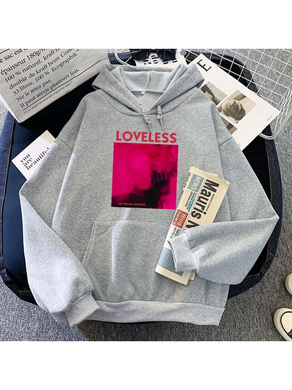 Gri Loveless kıHoody benim kanlı sevgililer Rock Band Hoodies Moletom