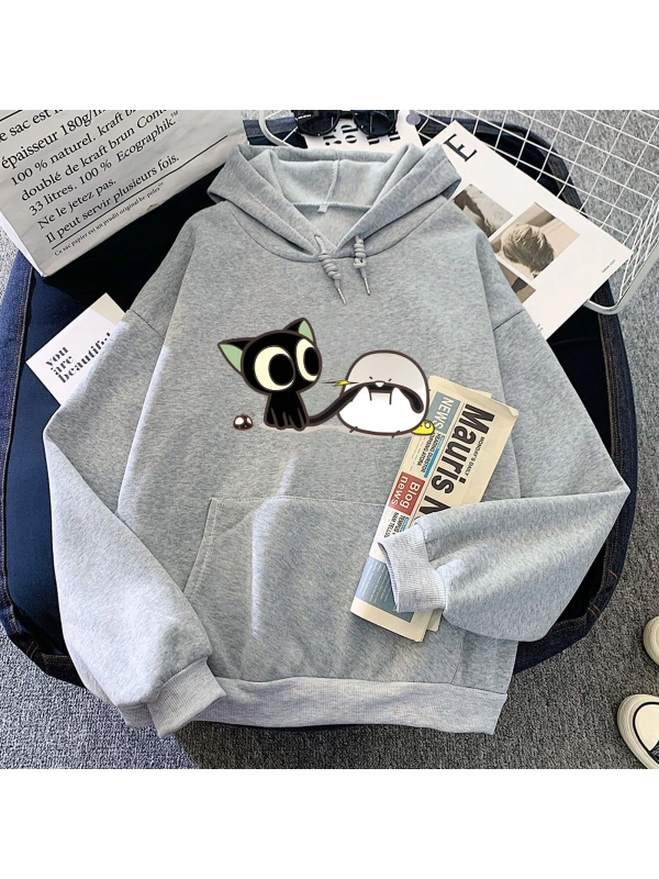 Gri Luo Xiao Hei Kedi Anime LuoXiaoHei Manga Karikatür Kawaii