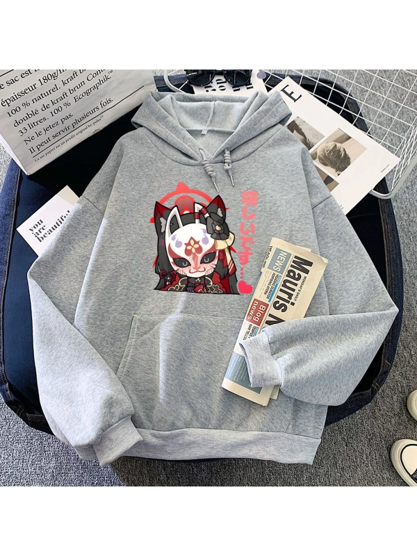 Gri Mavi Arşiv Wakamo Genç Kız Hoody Harajuku Manga Hoodie