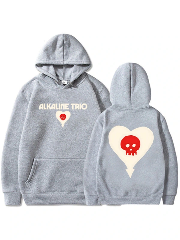 Gri Unisexi alkalin Trio Band ağır zihinsel grafik baskı Ropa Hombre Funny