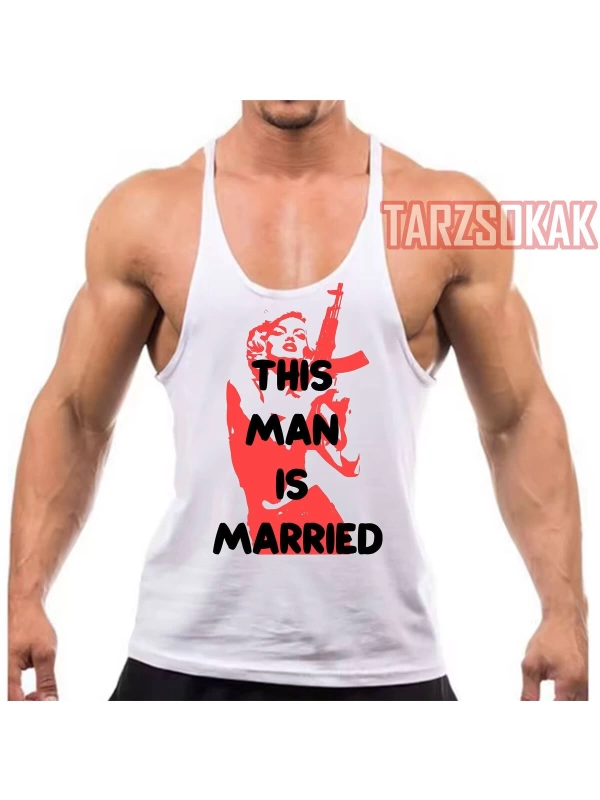 Gym Tank Top Fitness Sporcu Atleti BU ADAM EVLİ