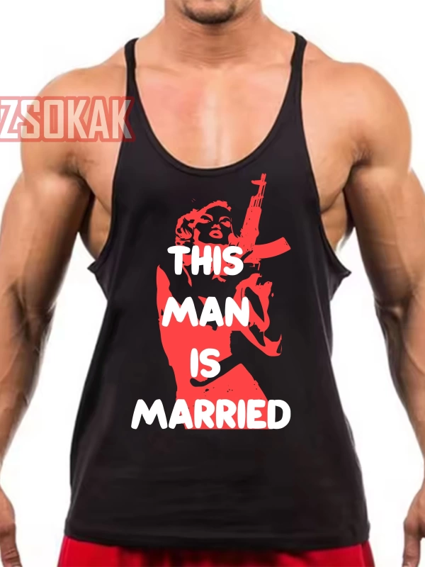 Gym Tank Top Fitness Sporcu Atleti BU ADAM EVLİ