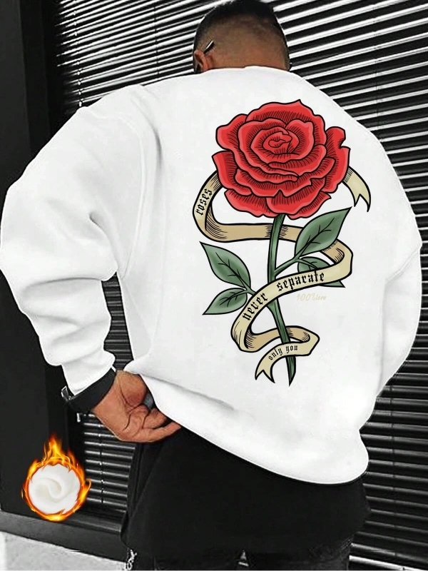 Harajuka Sokak Çiçek Desenli Kazak Beyaz