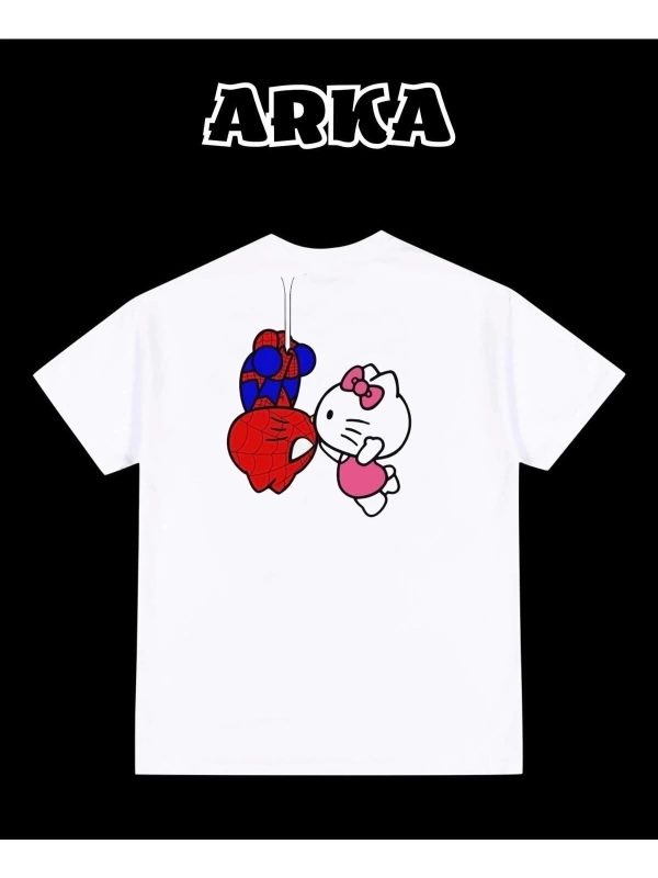Hello Kitty & Spiderman Sevgililer Günü Couple Tshirt