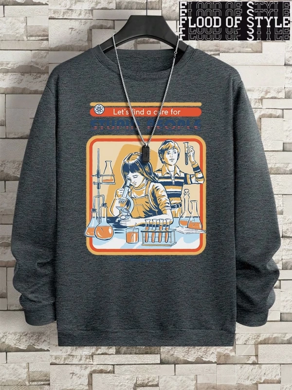 Hip Hop Harajuku Vintage Tarzı  Haydi Aptal İnsanlar İçin Bir Tedavi Bulalım Gri