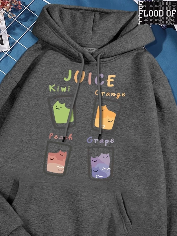 Hip Hop Harajuku Vintage Tarzı  Suyu meyve kupası kedi Gri