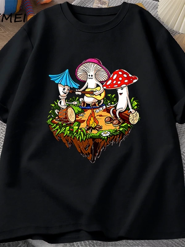 Hippi Sihirli Mantar Tshirt Komik Grafik T Shirt Streetweed 90s erkek T-shirt Adam Hippi Pamu 2954
