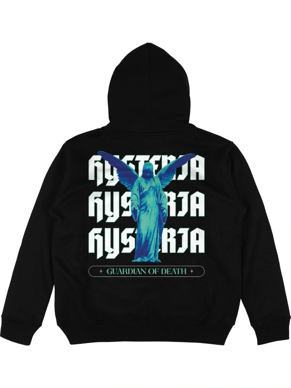 Histeria Siyah Oversize Unisex Kapüşonlu Sweatshirt Hoodie