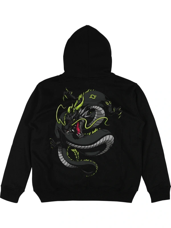 Hong Kong Siyah Oversize Unisex Kapüşonlu Sweatshirt Hoodie