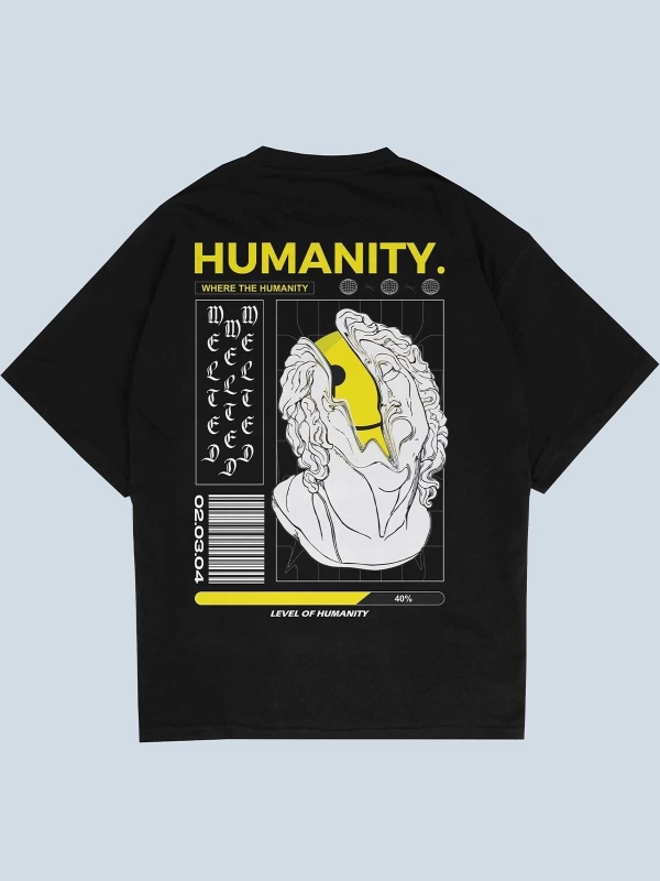 Humanity Siyah Oversize Unisex T-shirt