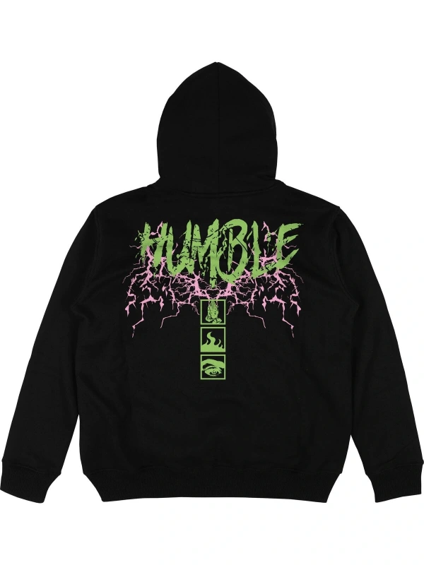 Humble Siyah Oversize Unisex Kapüşonlu Sweatshirt Hoodie