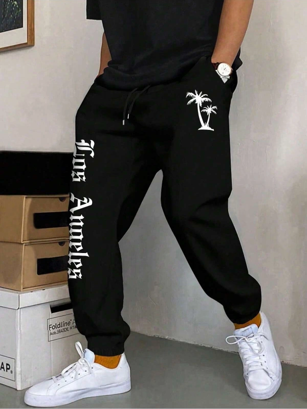 Hypemode Letter Graphic Drawstring Waist Eşofman Altı