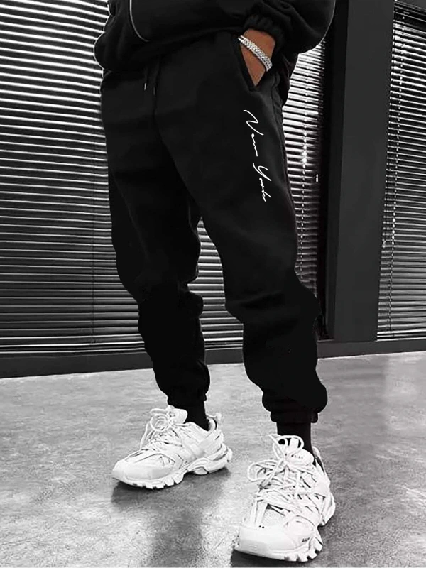 Hypemode Letter Graphic Drawstring Waist Eşofman Altı