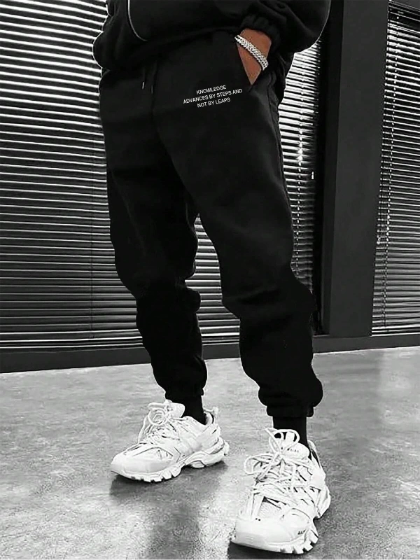 Hypemode Slogan Graphic Drawstring Waist Eşofman Altı