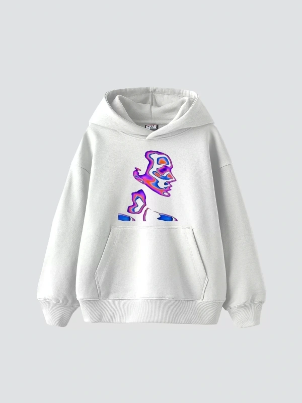 İllusion Woman Baskılı Oversize Unisex Beyaz