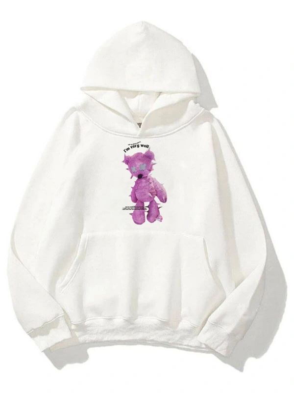 İm Very Vell Unisex Sweatshirt Hoodie Beyaz