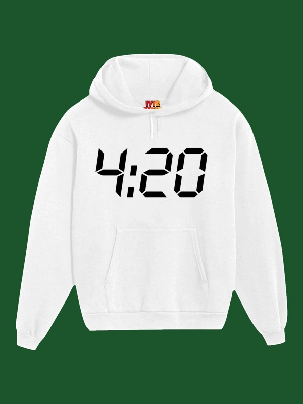 IvırZıvır----Unisex Beyaz 4.20 Baskılı Sweatshirt