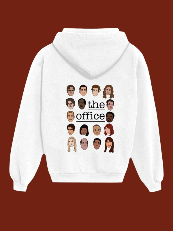 IvırZıvır----Unisex Beyaz The Office Sırt Baskılı Sweatshirt