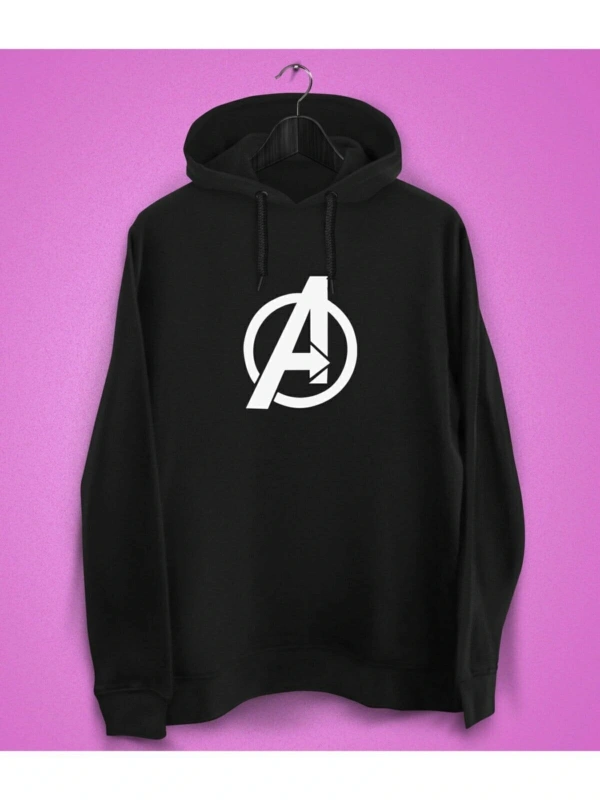 IvırZıvır----Unisex Siyah Avengers Baskılı Sweatshirt