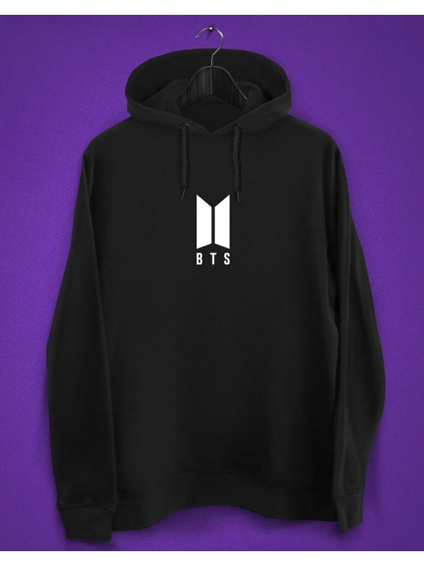 IvırZıvır----Unisex Siyah Bts Baskılı Sweatshirt