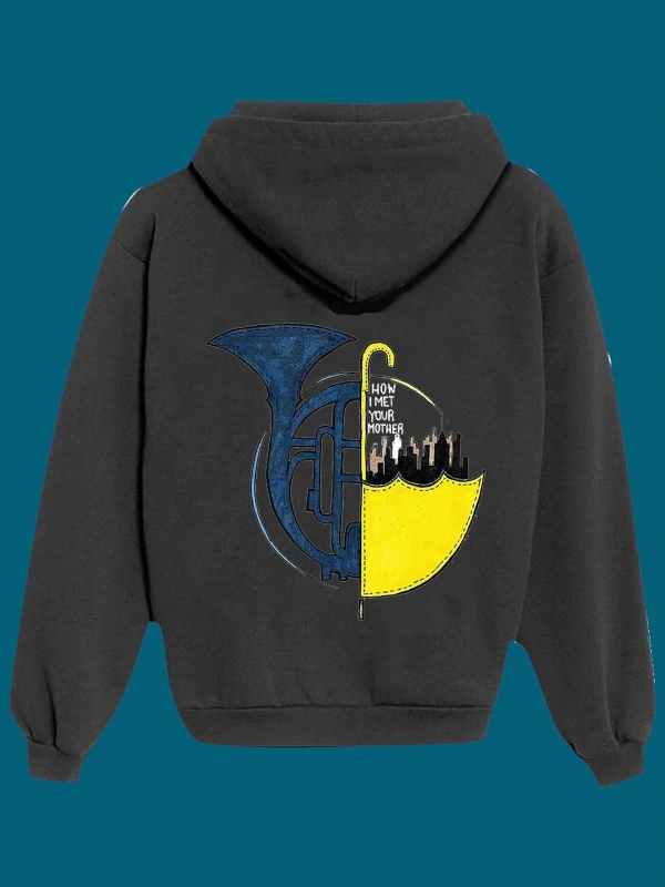 IvırZıvır----Unisex Siyah How I Met Your Mother Sırt Baskılı Sweatshirt